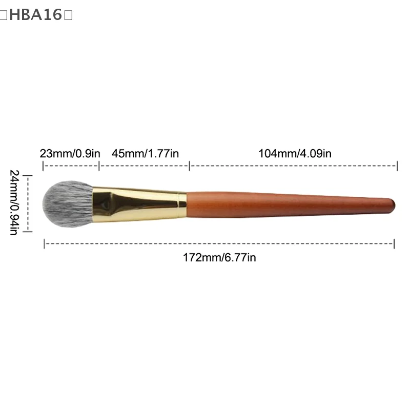 〔HBA16〕Natural Hair Blush Brush Face Detail Shadow Makeup Brushes Goat Hairs Blusher Bronzer Pro Essential Cosmetic Tools