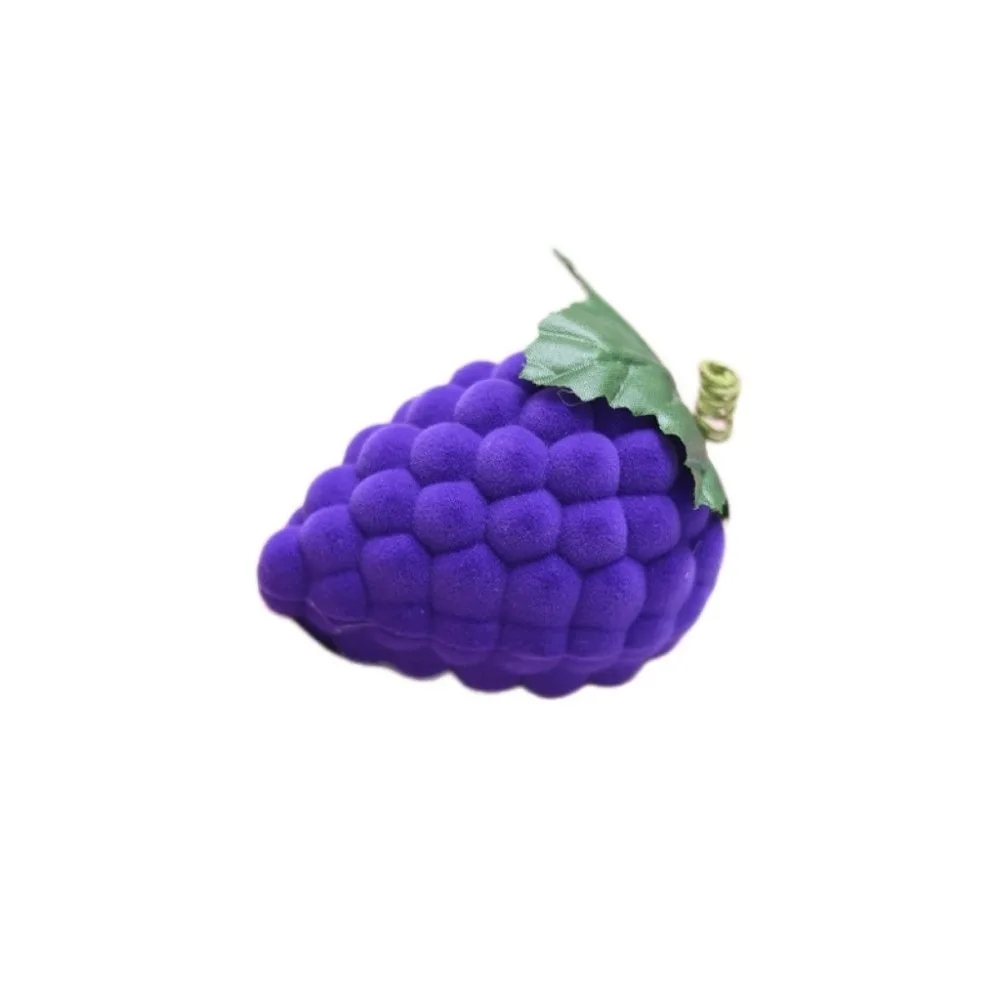 Storage Anti-collision Cherry Necklace Organizer Pineapple Grape Fruit Ring Box Peach Orange Flocked Jewelry Box Propose