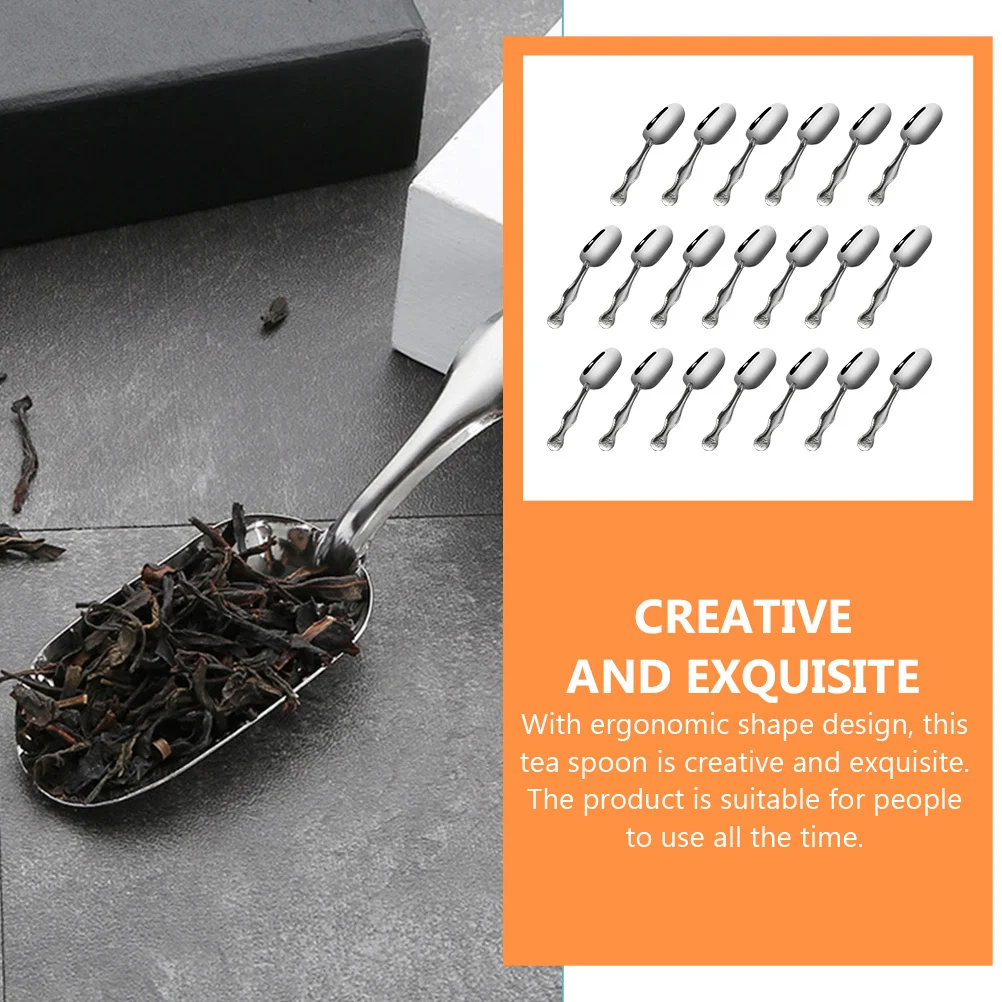 

30pcs Stainless Steel Scoops 304 Smooth Surface Comfortable Handle For Loose Tea Coffee Powder Kung Fu Tea Accessories Kitchen