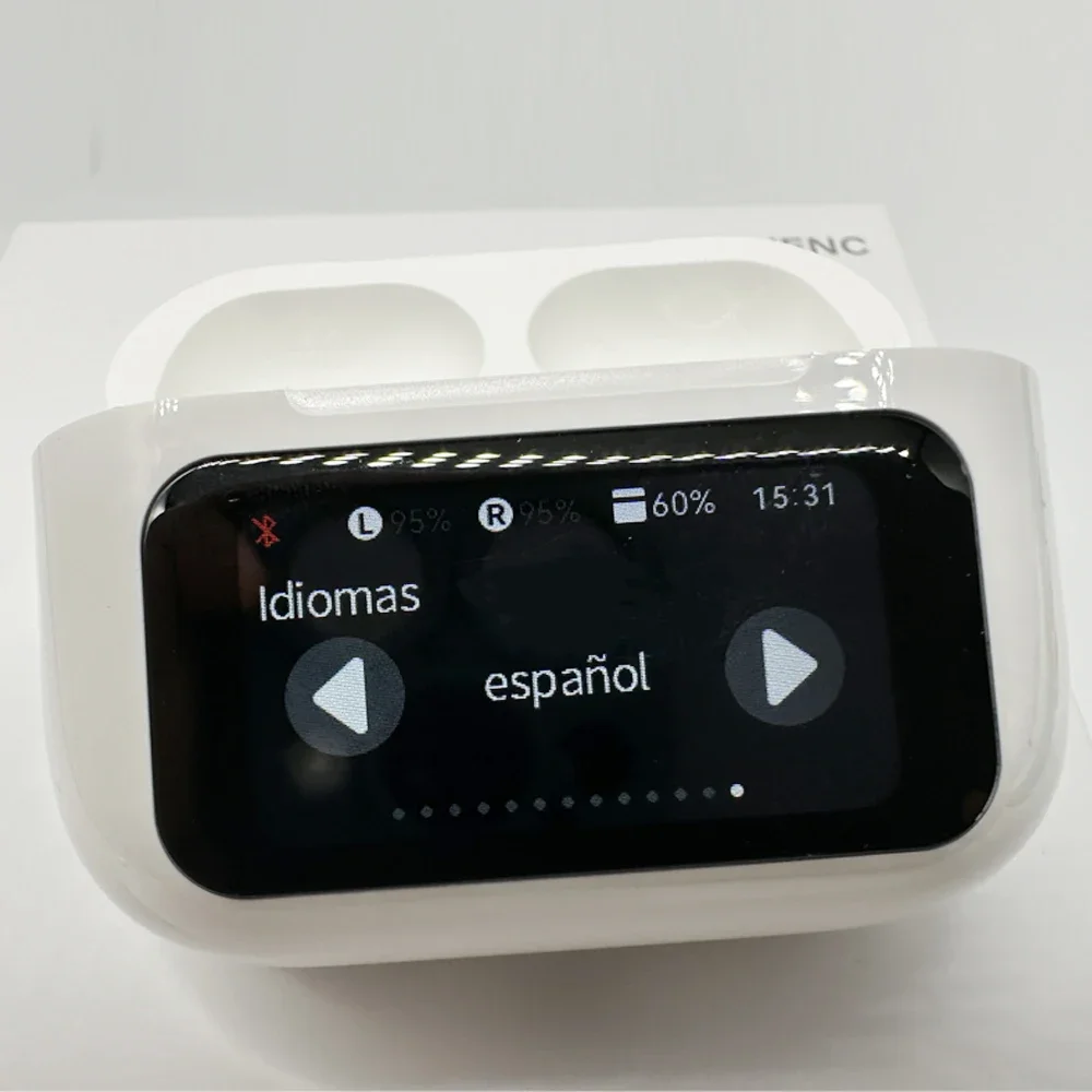 最新A9 Proイヤホン ワイヤレスBT 5.4ヘッドホン ANCノイズキャンセリング イヤホン インイヤータッチスクリーン HDマイク通話機能付き