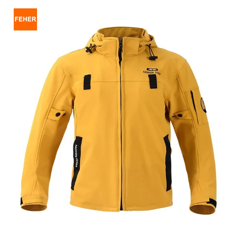 FEHER Motorradjacke für Herren, wasserdicht, warm halten, Winterjacke mit CE-Schutzausrüstung, geeignet zum Reiten, Wandern und Freizeit