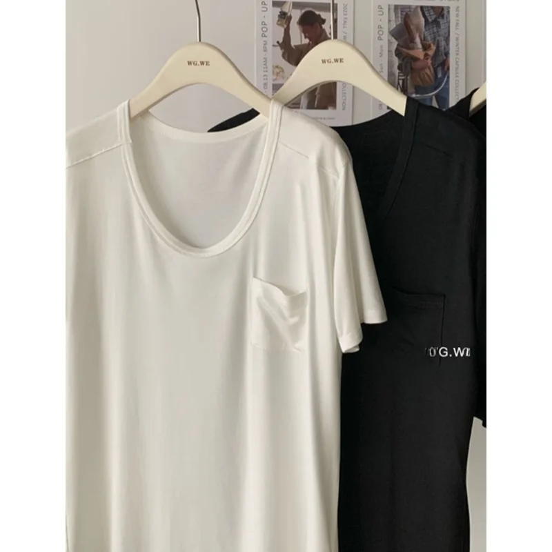 Ultra-Comfortable Short-Sleeve T-Shirt for Women Loose Fit Overhead Style Pure Color Design Ideal for Summer Fashion Korean S...