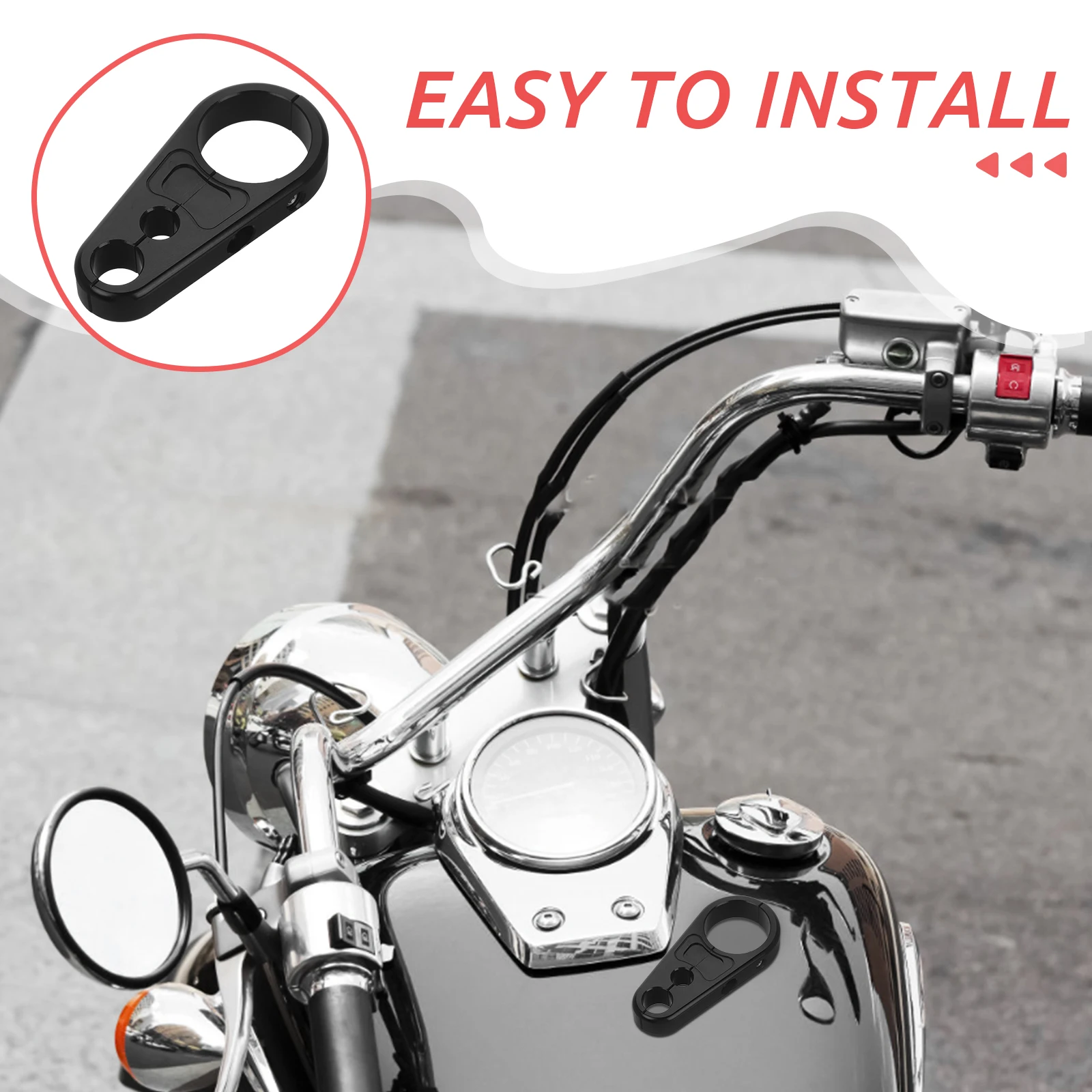 

25MM Motorcycle Brake Line Clutch Cable Clamp H Refit Clamps Billet Aluminum ATV Off road Bike Parts Accessories