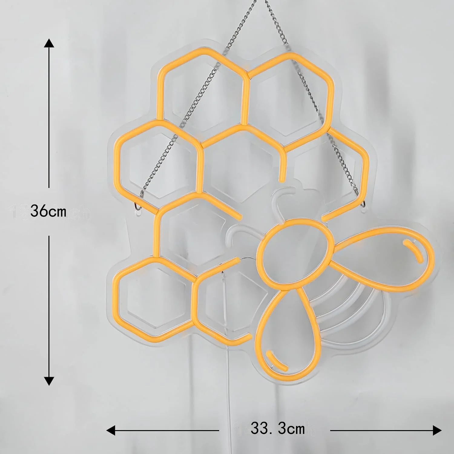 Honeycomb Bee Neon Sign Dimmable USB Neon Light Bakery Cafe Honey Shop Kitchen Dining Nursery Bedroom Patio Garden Wall Decor