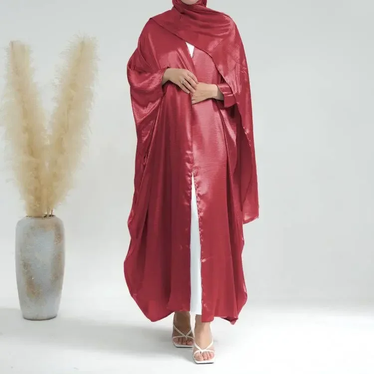 Dubai Abaya Open Cardigan Bat Sleeve Casual Long Maxi Dress Turkey Arab Robe Muslim Women Islamic Kimono Morocco Jalabiya Caftan