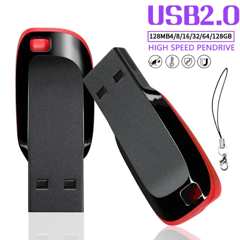 High Speed USB 2.0 Pendrive 64GB 32GB 16GB 8GB Memoria USB Memory Stick Pen Drive USB Flash Drives Waterproof U Disk 128GB 512GB