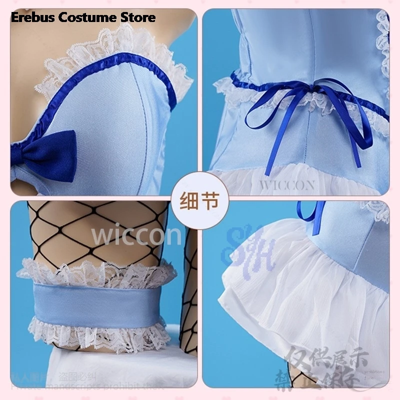 Anime My Dress Up Marin Kitagawa Cosplay Kostuum Kawaii Baby Blue Bunny Meisjes Jumpsuit Konijn Hoofddeksels Mooie Lolita Halloween