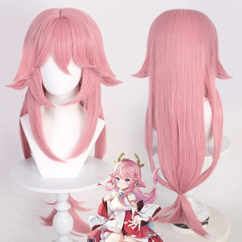 

Long Pink Synthetic Cosplay Wig Natural Hairline Soft Fiber Heat Resistant Side Flipped Costume Party Anime Roleplay