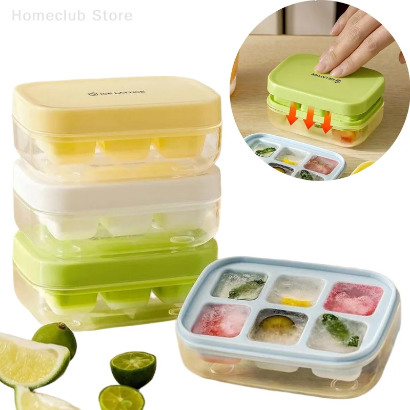 

1Pc 6Grids Silicone Ice Mold Tray Easy Press Food Grade Quick Freeze Mold For Home Kitchen & Outdoor Use Ideal Kitchen Accessory