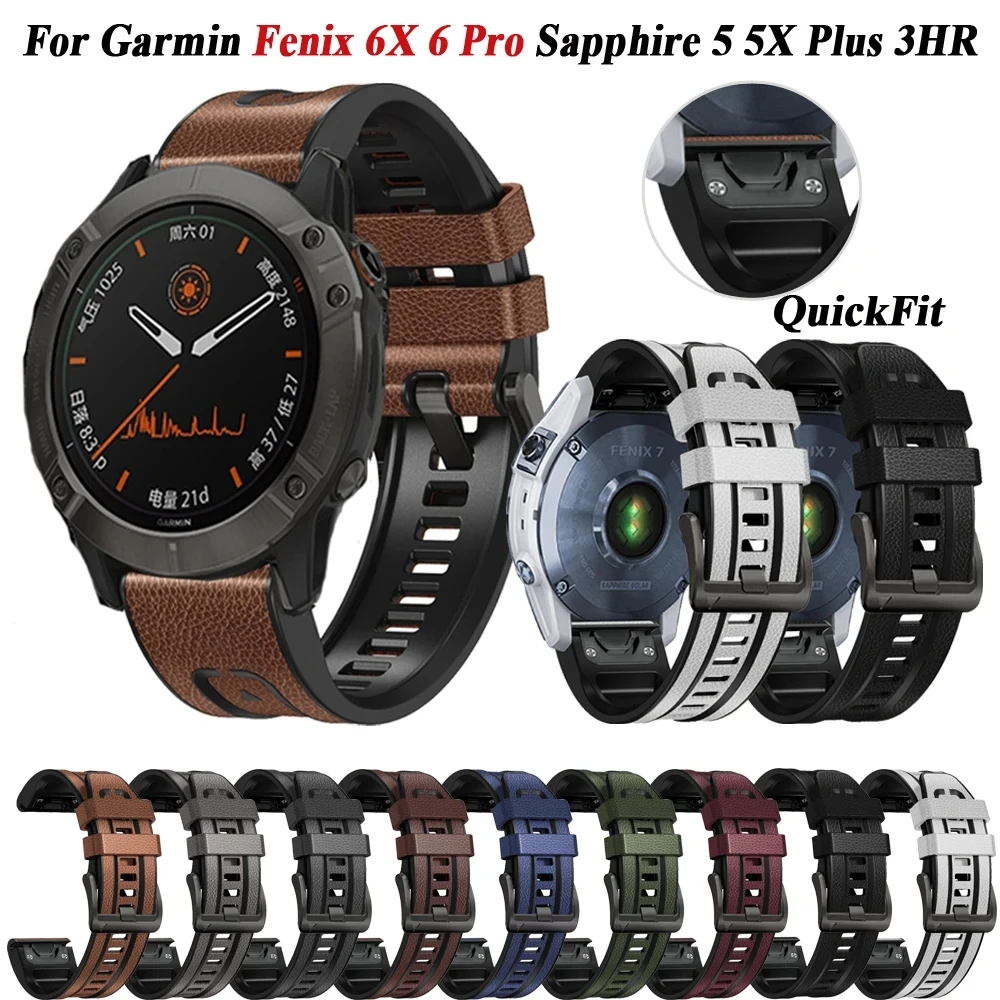 สายรัดข้อมือสำหรับ Garmin Fenix 7X 5X 5 plus 7 6 6X 3 3HR epix 2 watchbands 22mm 26mm QuickFit สายรัดข้อมือซิลิโคน