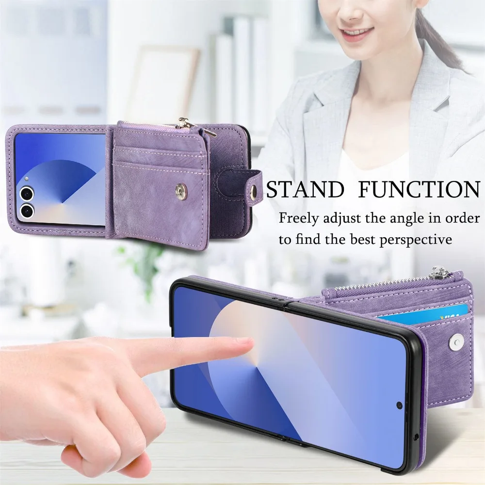 2-in-1 Detachable Card Holder Wallet Phone Case For Samsung Galaxy Z Flip 7 6 5 4 3 Flip7 Flip6 Flip5 Flip4 Flip3 5G Cover - view 5