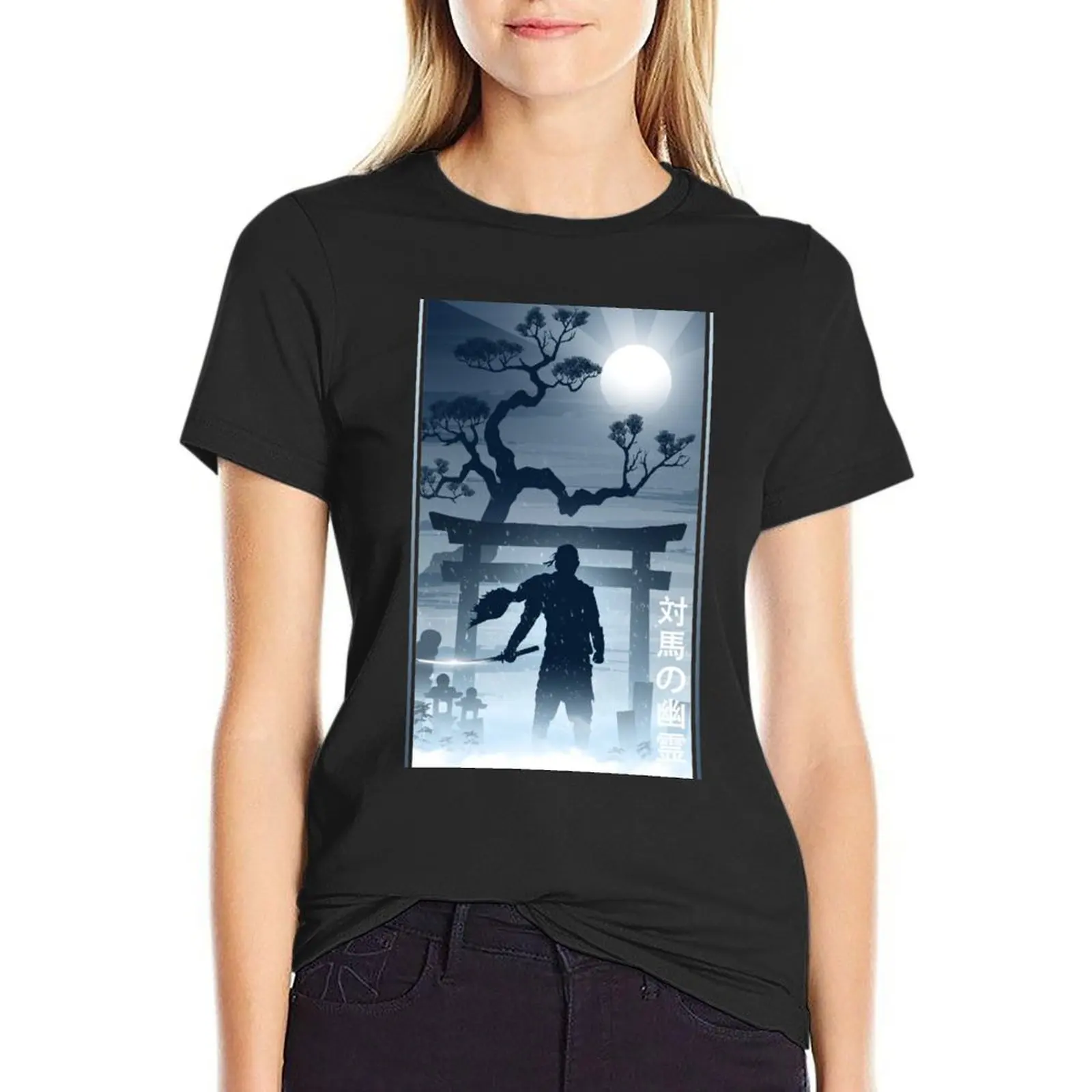 

The Moon Of Tsushima T-Shirt korean fashion female animal print animal prinfor plus size t shirts for Women loose fit