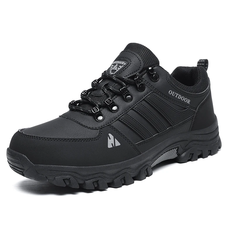 Men's Hiking Shoes Outdoor Waterproof Leather Anti Slip Comfortable Hunting Walking Shoes Wear-resistant Casual Sneakers