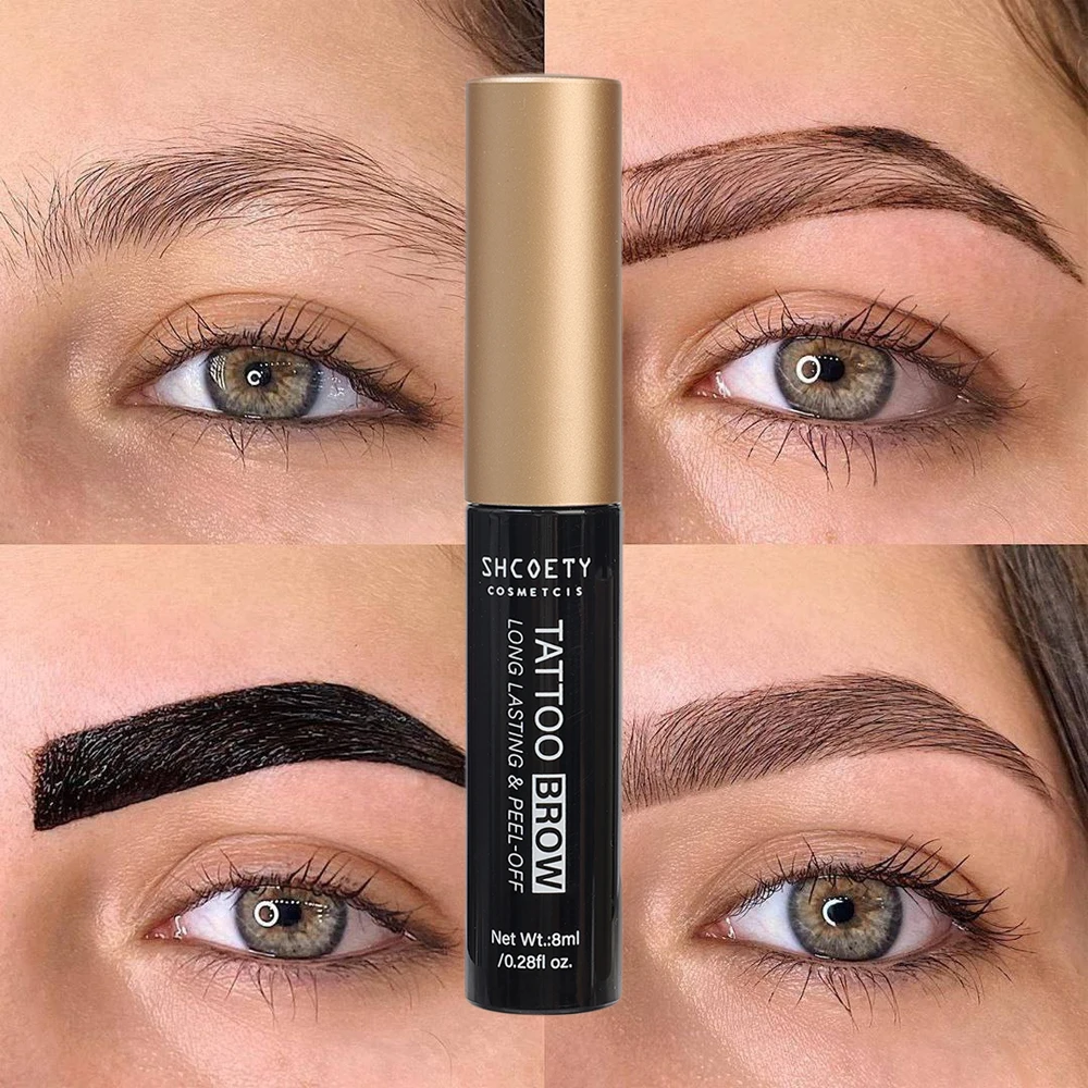 Waterproof Peel-off Eyebrow Enhancers Makeup Black Brown Eyebrow Gel Tint Lasting Brow Dye Gel Easy To Wear Natural Brow Tattoo