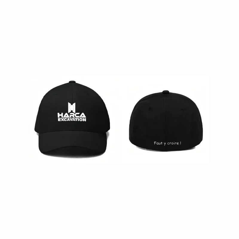 

вышивка спереди и вышивка сзади для черной полностью закрытой бейсболки