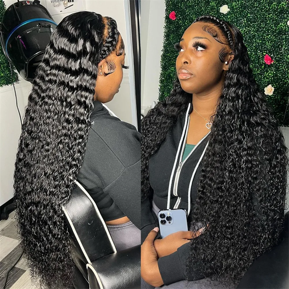 30 40 Inch Deep Wave 13x6 13x4 Lace Front Human Hair Wig 200% Remy Curl 360 Full Lace Frontal Wig Human Hair For Black Women 4x4