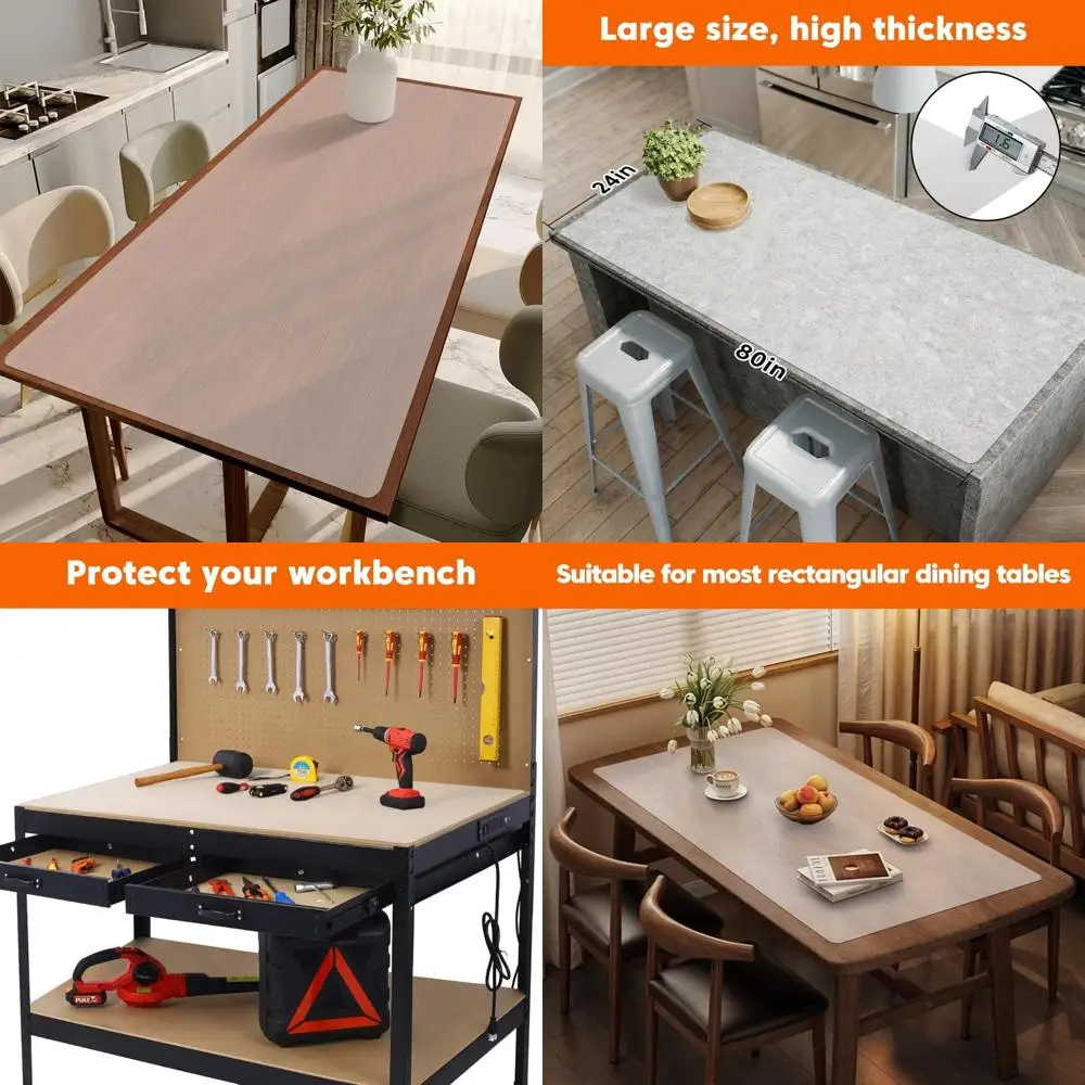 

Large Silicone Kitchen Counter Mats, Dining Table Protectors, Workbench Cover, Skin-Friendly, Durable Surface Protectors