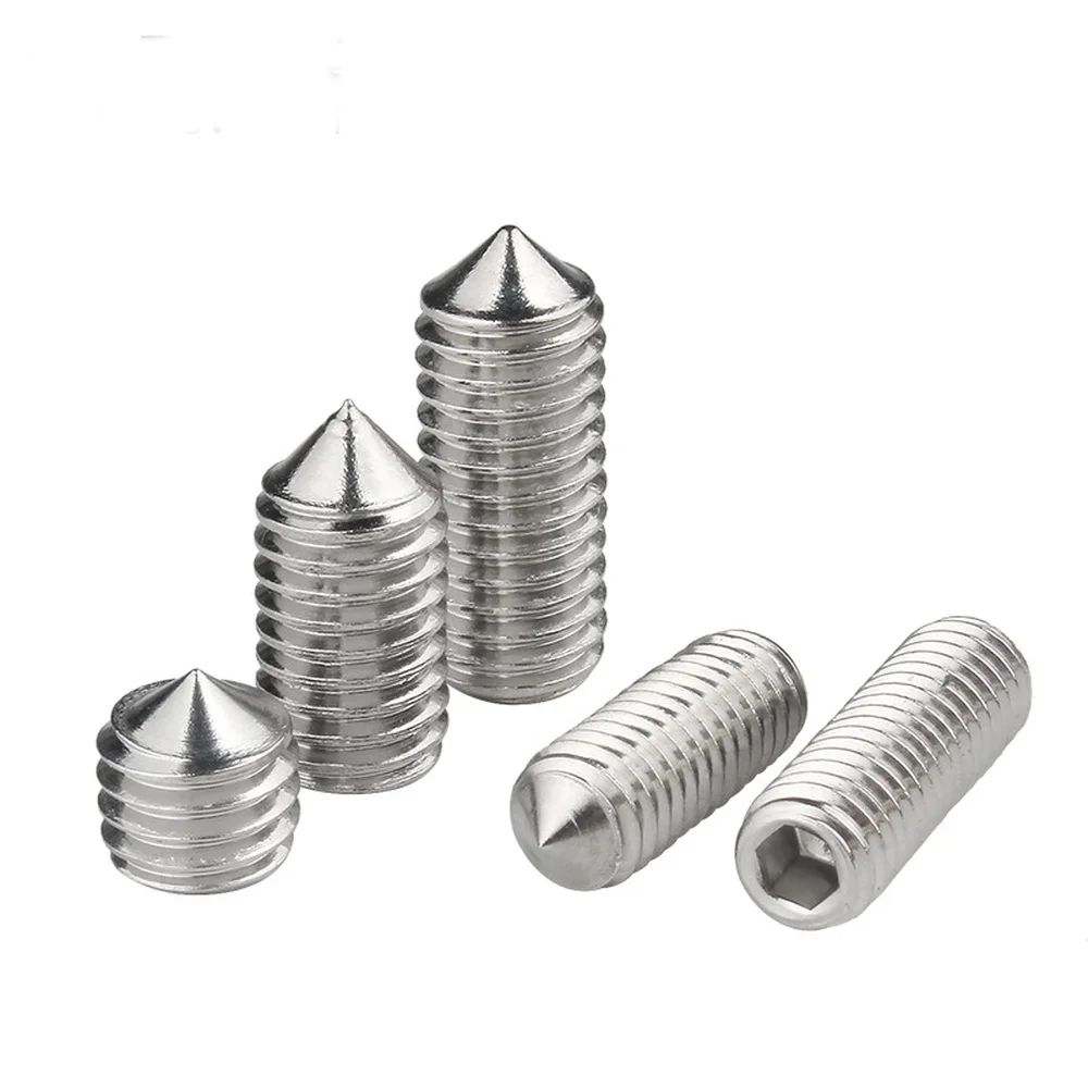 100 Stück/Set Sechskant-Grubenschrauben mit Kegelspitze M2 M2.5 M3 M4 M5 M6 M8 M10 M12 304 Edelstahl DIN914 – Detail 5