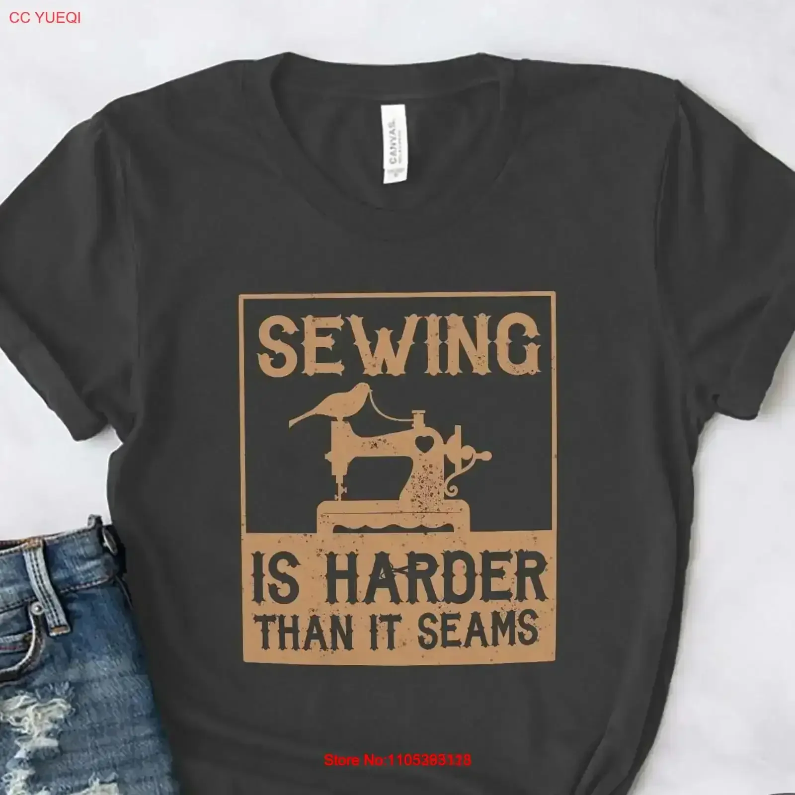 Sewing T Shirt Is Harder Than It Seams Love s For Her Women Sew SW259WM01 vintage Washed designer clothes fashion Slightly