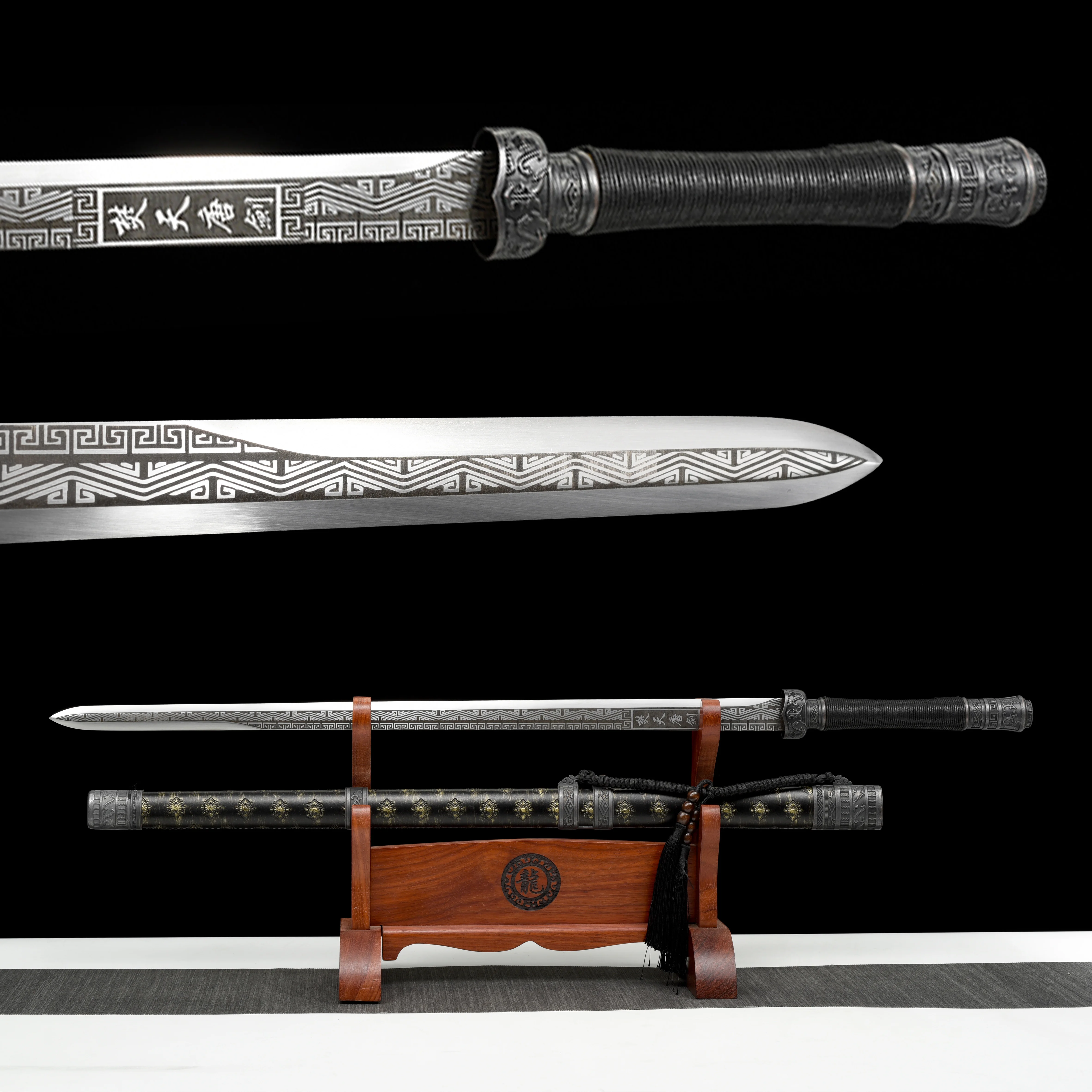 101cm Medieval Chinese Tang Sword katana spring steel blade samurai Sword - Sharp Knight Ninja cosplay Kung Fu martial arts