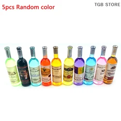 5PCS 1:12 Dollhouse Miniture Simulation Wine Bottle Kitchen Living Room Decoration Accessories