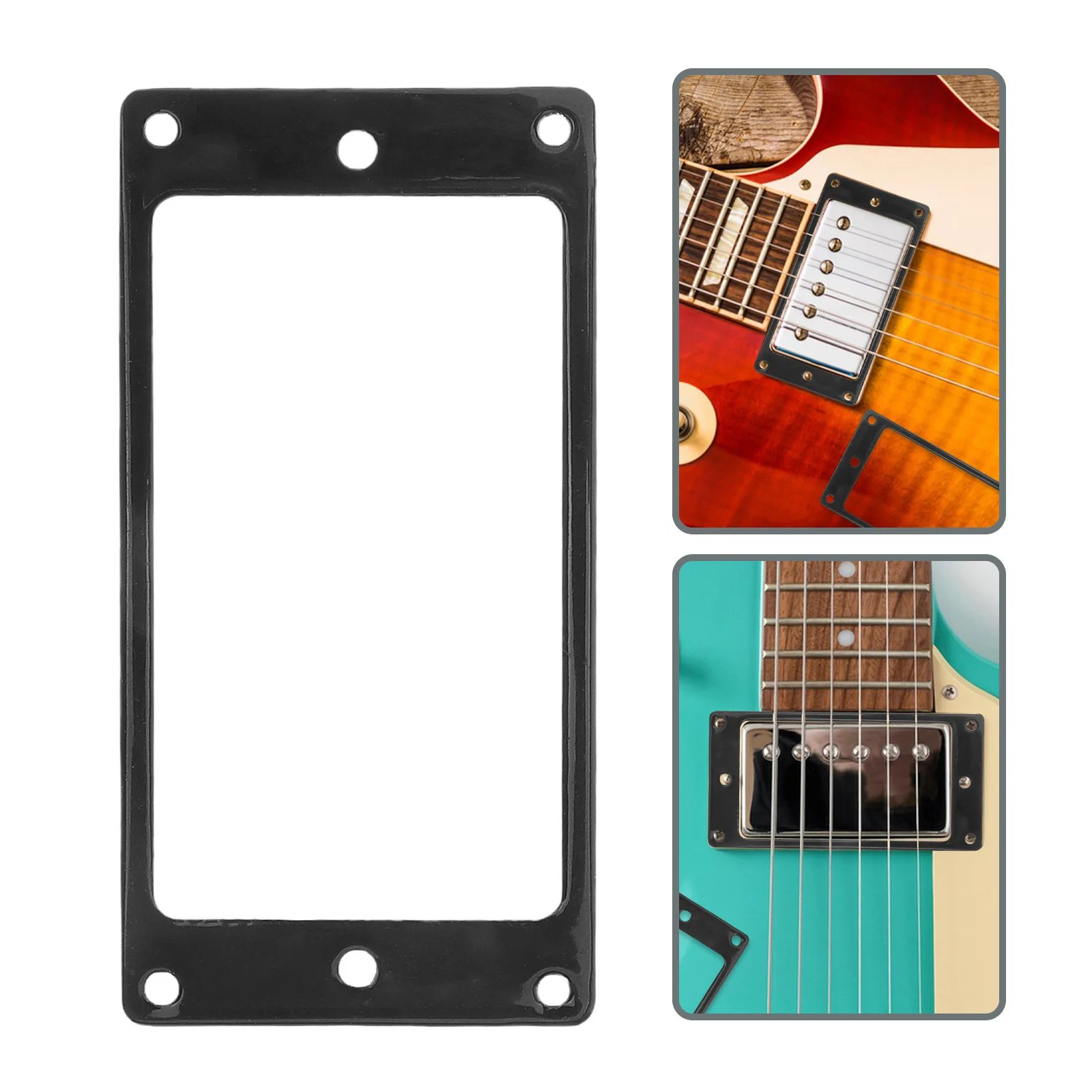 

2 set Electric Pickup Frame Metal Flat Edge Alloy High Precision Sound Clarity Easy Install Compatible With All Guitar Types