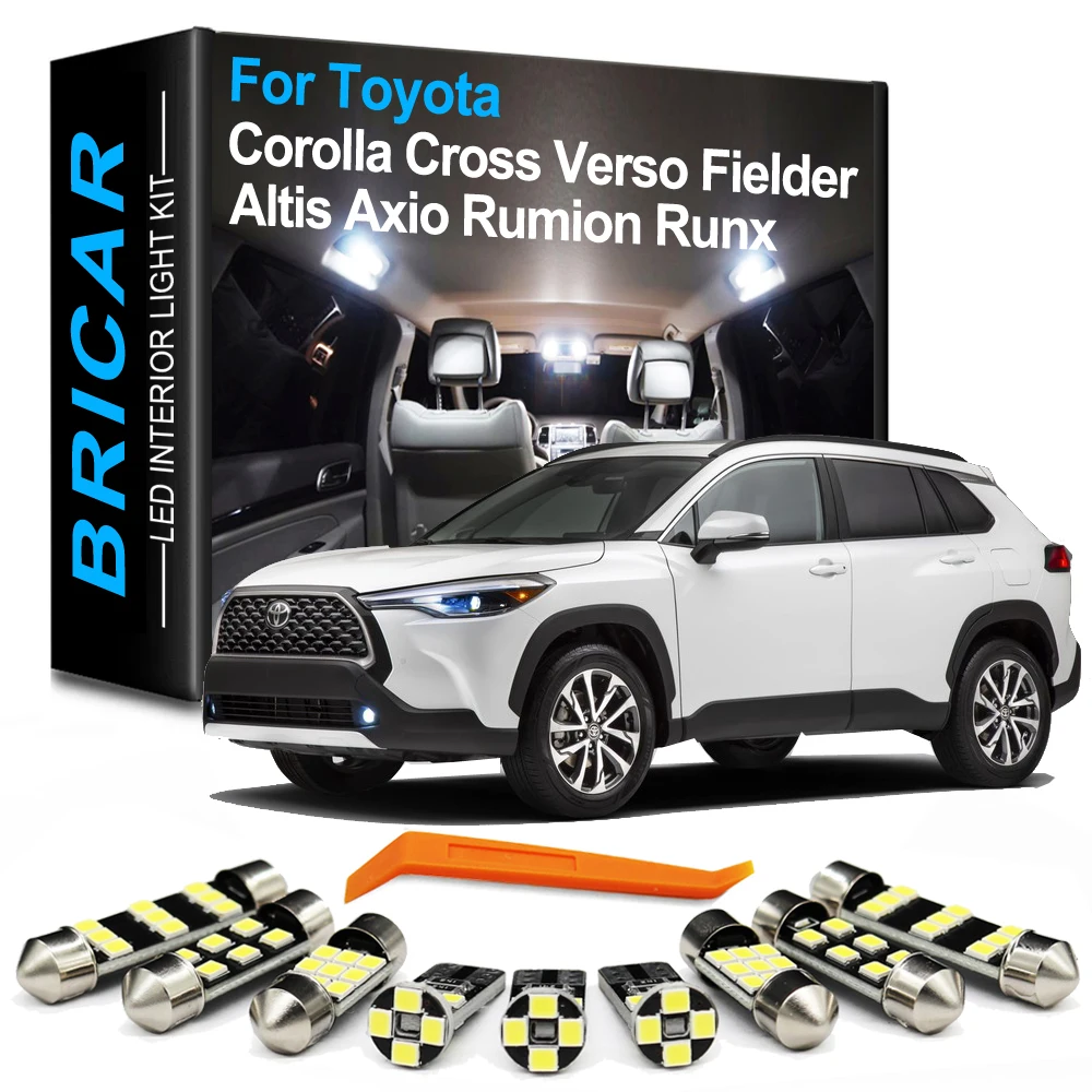 Bricar Car Interior LED Bulb Light Kit For Toyota Corolla Verso Cross Fielder Altis Axio Rumion Runx Spacio Levin Sprinter Allex