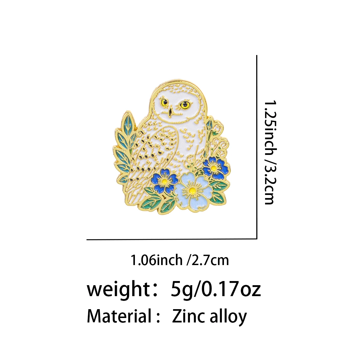 5個セット 漫画風フクロウブローチセット 花柄鳥 ソフトエナ - Tuxedo Lapel Pin のレビューと価格