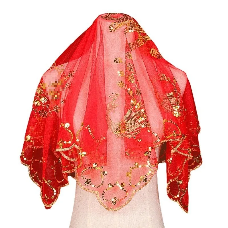 

Red Hijab Bride Red Veil Chinese Wedding Red Lace Veil