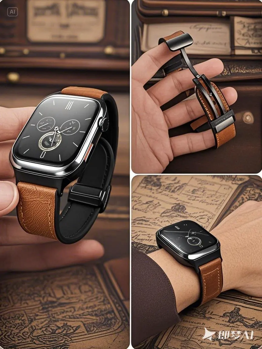 Cinturino in pelle di vacchetta retrò per HUAWEI WATCH D2 Cinturino per orologio in vera pelle a sgancio rapido Bracciale da polso con fibbia pieghevole magnetica da uomo