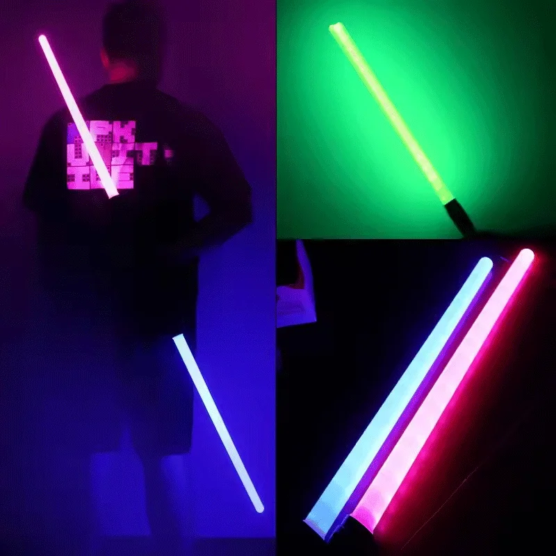 Kinder-Laserschwert, einziehbares Lichtschwert, rot und blau, Doppelschwert, Rave-Transformation, Kinder-Cosplay-Junge, cooles blinkendes Spielzeug