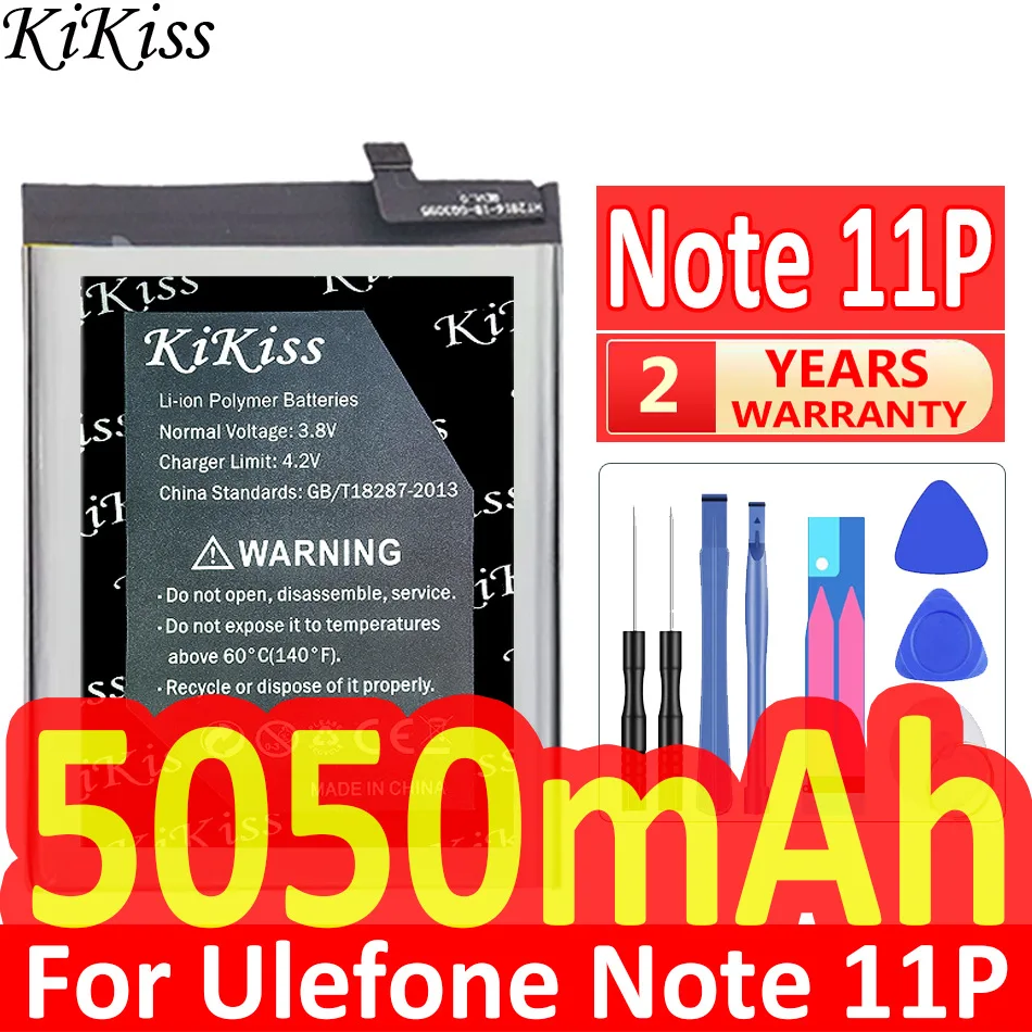 

KiKiss Note 11P 5050mAh Battery for Ulefone Note11P Batteries + Free Tools