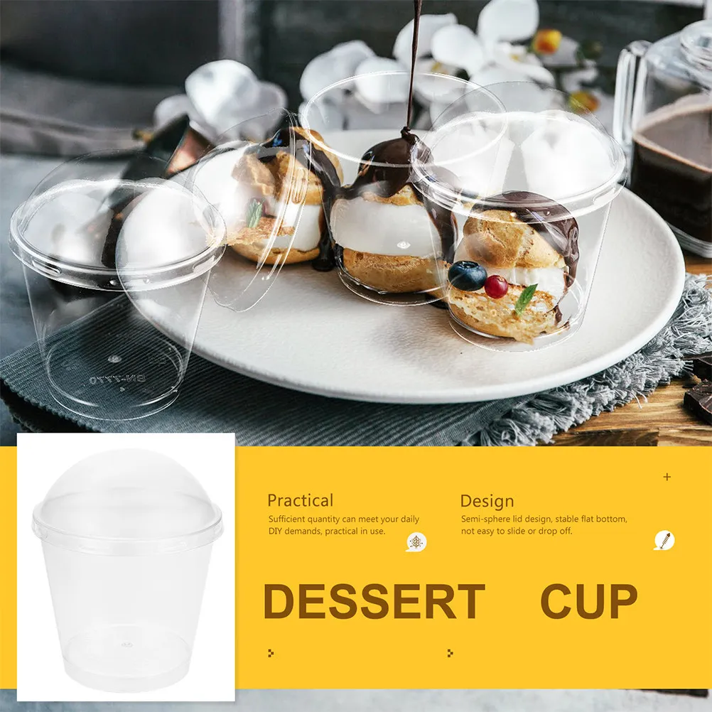 

50 наборов прозрачных одноразовых стаканчиков для мусса, пудинга, тирамису, многофункциональные контейнеры для десертов для вечеринок и свадеб