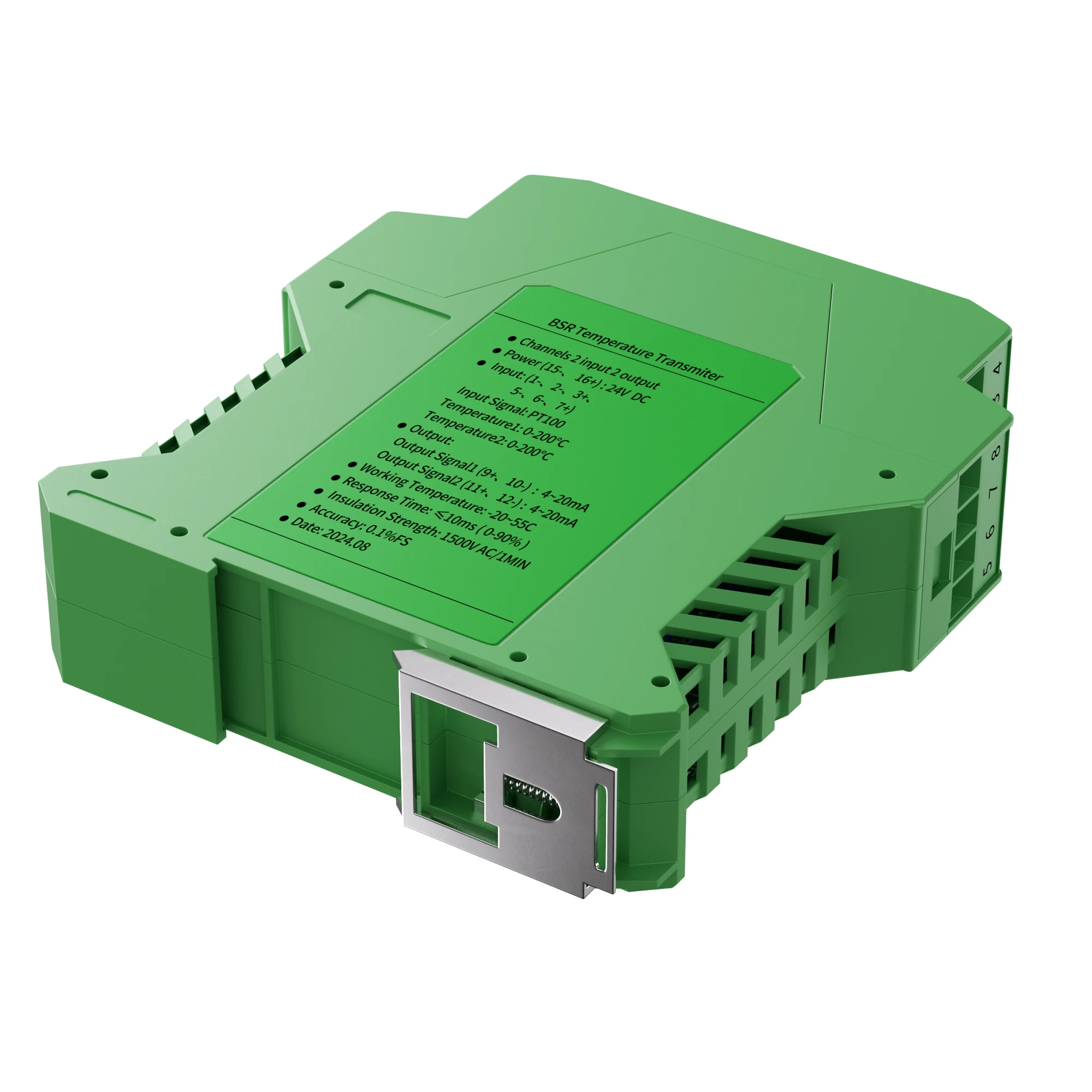 

1 In 1 Out/1 In 2 Out 0-500C Temperature Sensor PT100/CU-50 DC 24V Temperature Transmitter 4-20mA to 0-10V Temperature Converter