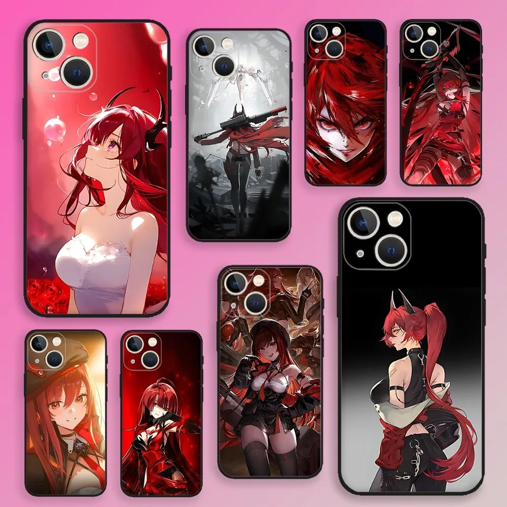 

Goddess Victory NIKKE Red Hood Phone Case For iPhone 16,15,14,13,12,11,Plus,Pro Max,XS,X,E,SE,Mini Soft Silicone Black Cover