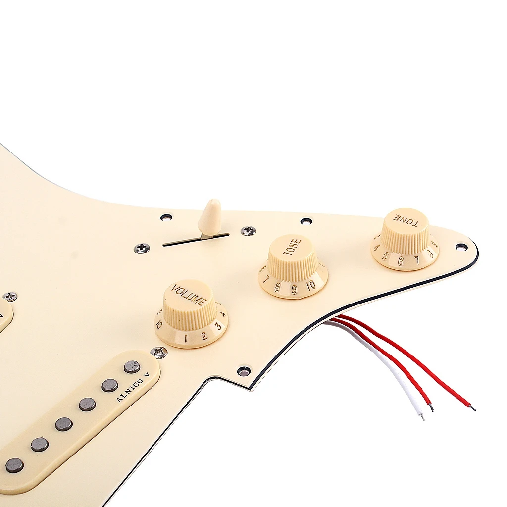 

A330 Loaded Prewired SSS Alnico 5 Alnico V HOT Pickups Pickguard Set for Strat Guitar