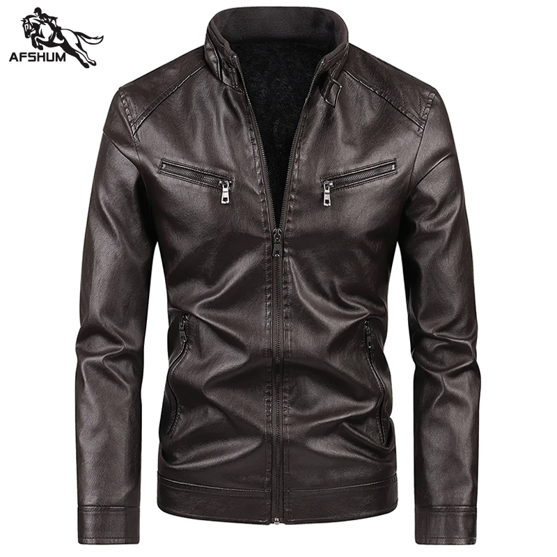 

Мужские кожаные куртки на осень и зиму, новые флисовые куртки, мотоциклетные костюмы с воротником-стойкой, рабочая одежда, деловая, повседневная.