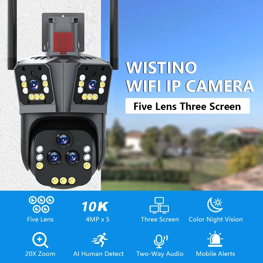 Rscamtom 10K Outdoor 20X Zoom CCTV Wireless Wifi Camera Two Way Audio Night Vision Security Surveillance Network PTZ Camera