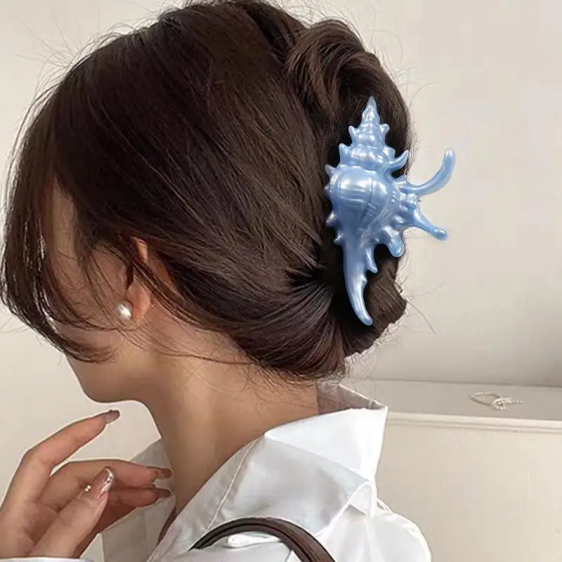Заколка в виде когтей океанской акулы для женщин, заколка для волос в форме раковины, милые пляжные аксессуары для волос