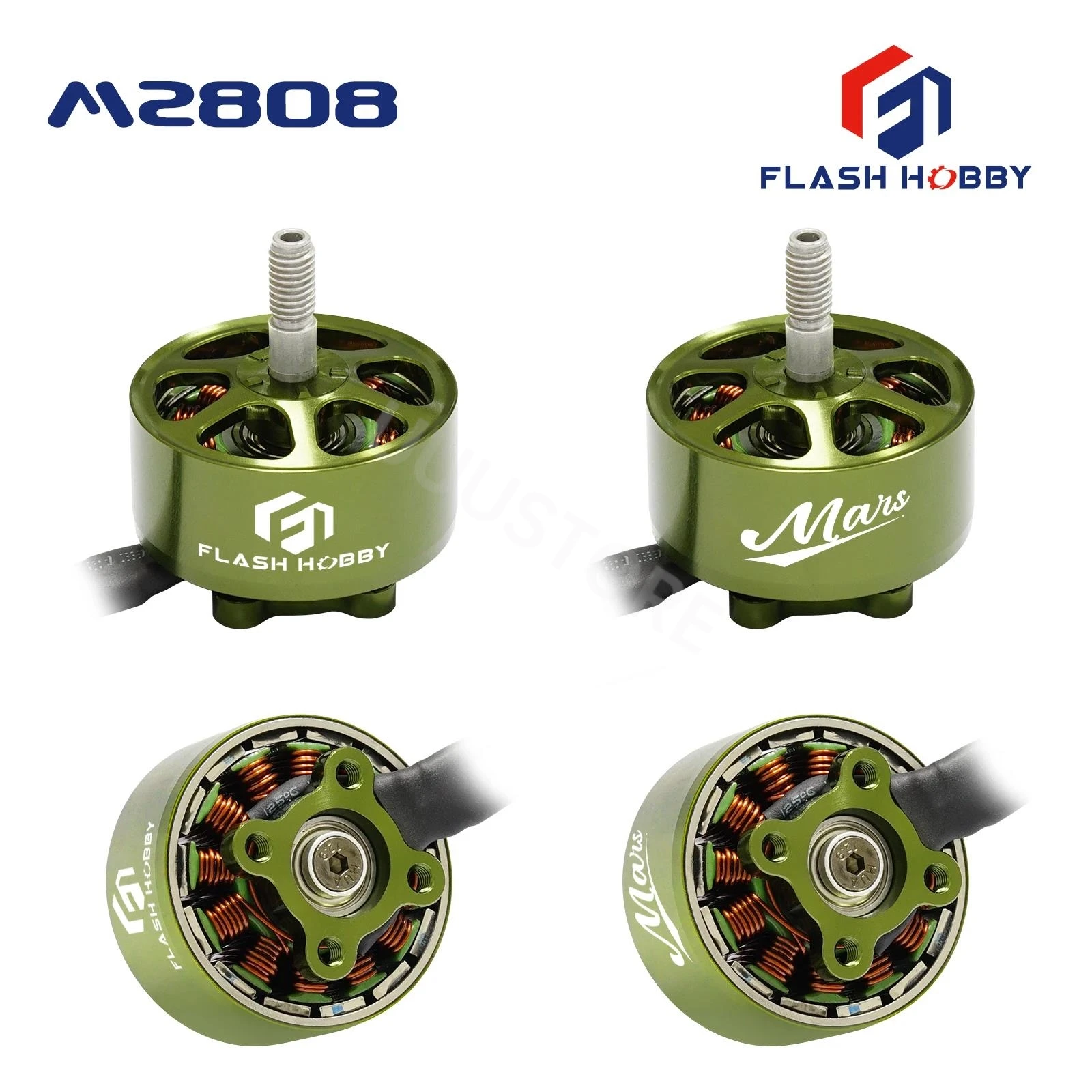 

4 шт., высокоскоростной бесщеточный двигатель Flashhobby M2808 2808 1100KV 3-6S для гоночного дрона с дистанционным управлением FPV