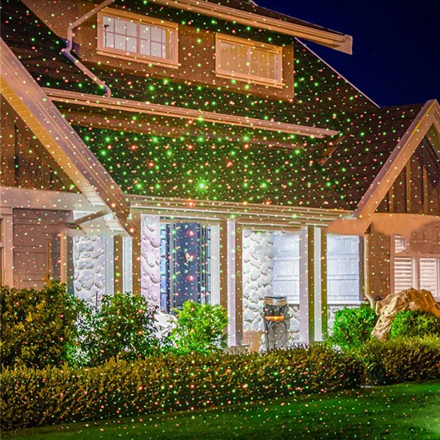 Projecteur Laser étoile ciel complet en mouvement, éclairage d'extérieur de paysage de jardin, rouge et vert, lumière de scène LED pour fête de noël