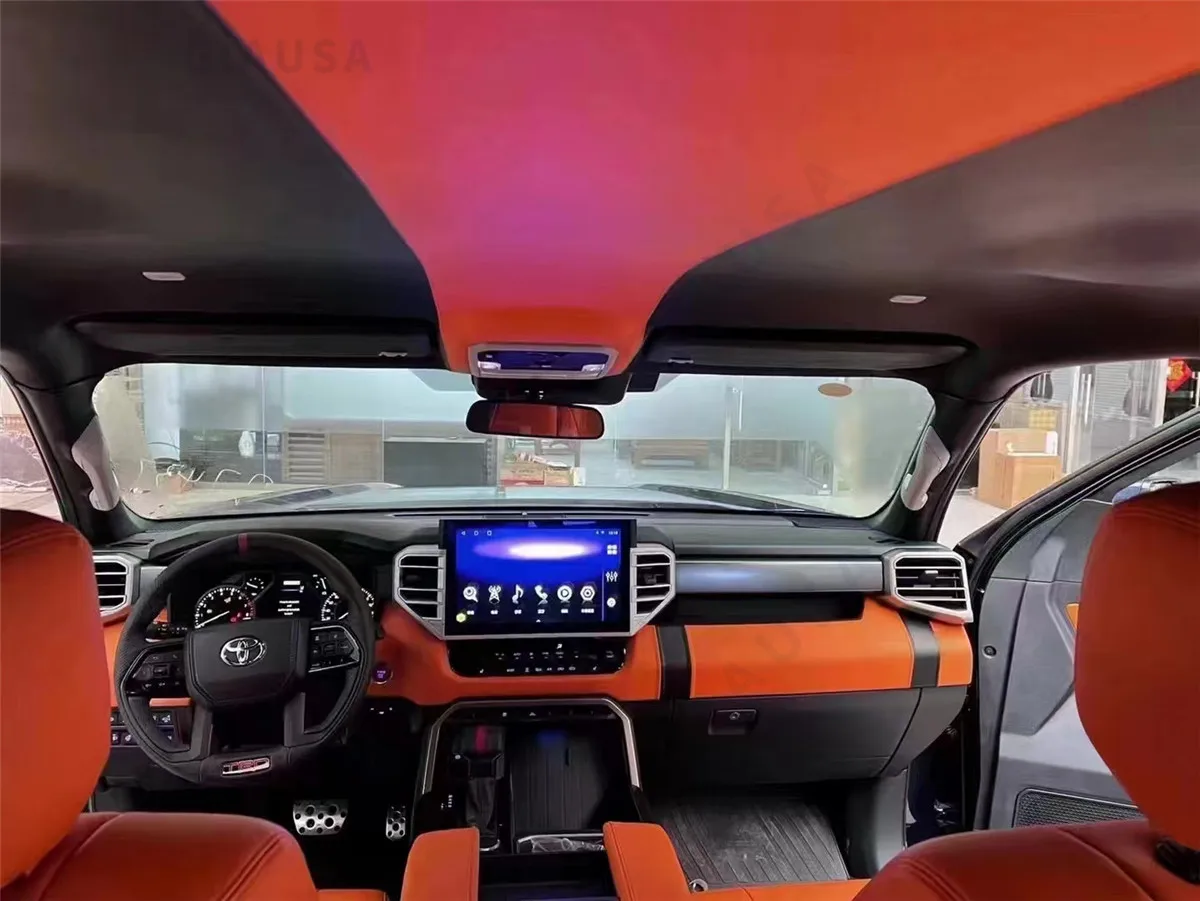 شاشة QLED مقاس 14.6 بوصة لسيارة Toyota Tundra 2015 - 2024 Sequoia CarPlay أندرويد ستيريو نظام تحديد المواقع والملاحة راديو السيارة مشغل وسائط متعددة HU