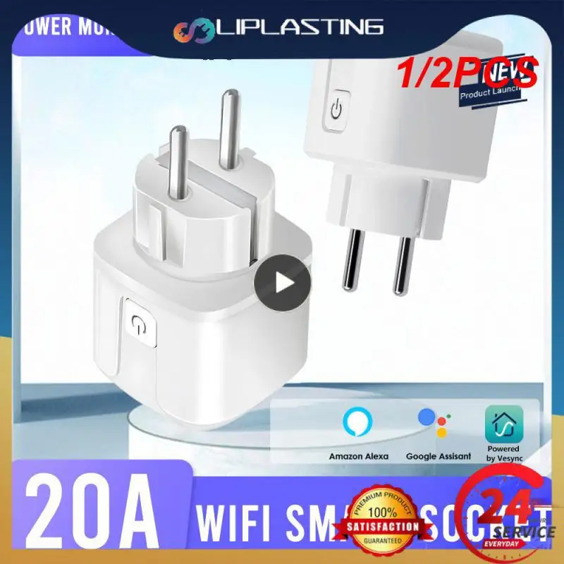 1/2PCS User-friendly Eu Plug Remote Control High-speed Internet Smart Device Wifi20a Socket Eu Plug Socket With Wifi20a Reliable