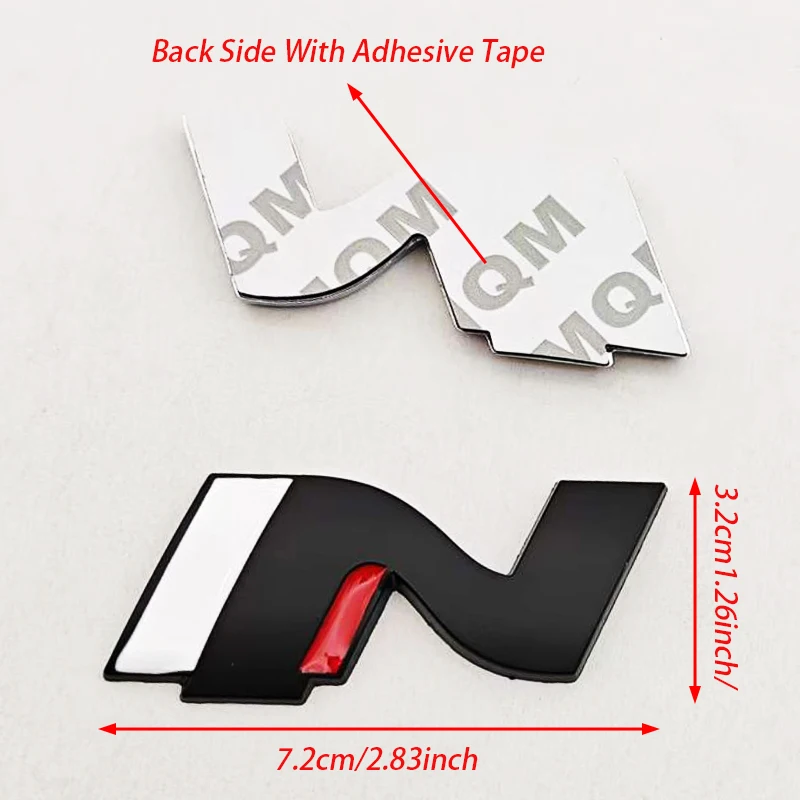 3D Metal Car Styling N Logo Badge Rear Boot Trunk Emblem Sticker Decal For Hyundai i20 i30 Sonata Kona Elantra Tuson Accessories view 6