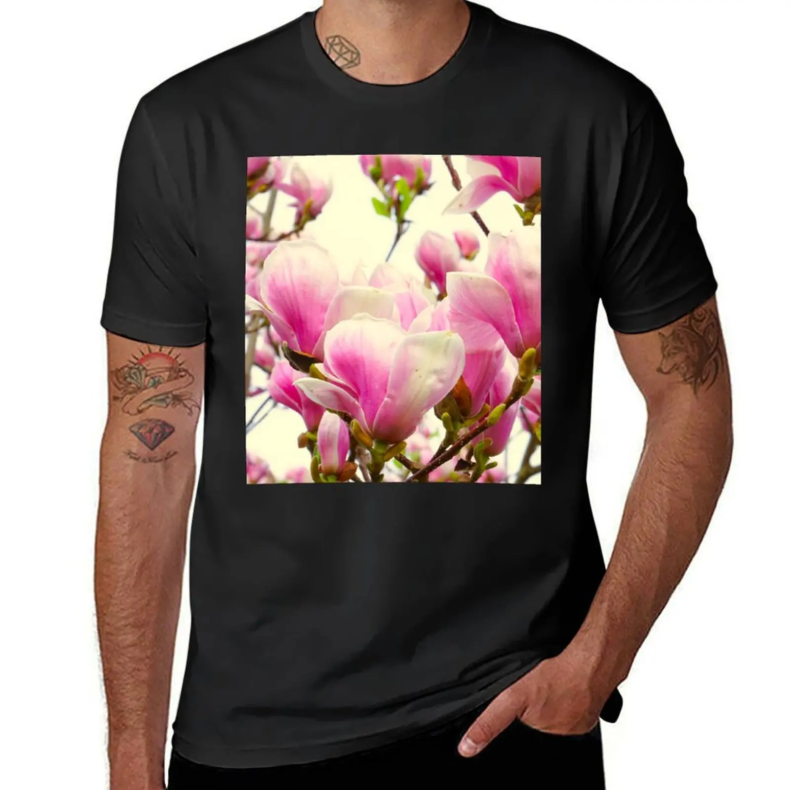 

Spring Magnolia flowers T-shirt cute clothes customs design your own oversized t shirts for men