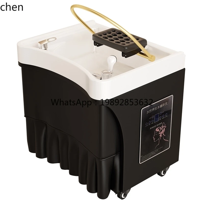 

mobile head basin water circulation shampoo basin connected to the water barber shop