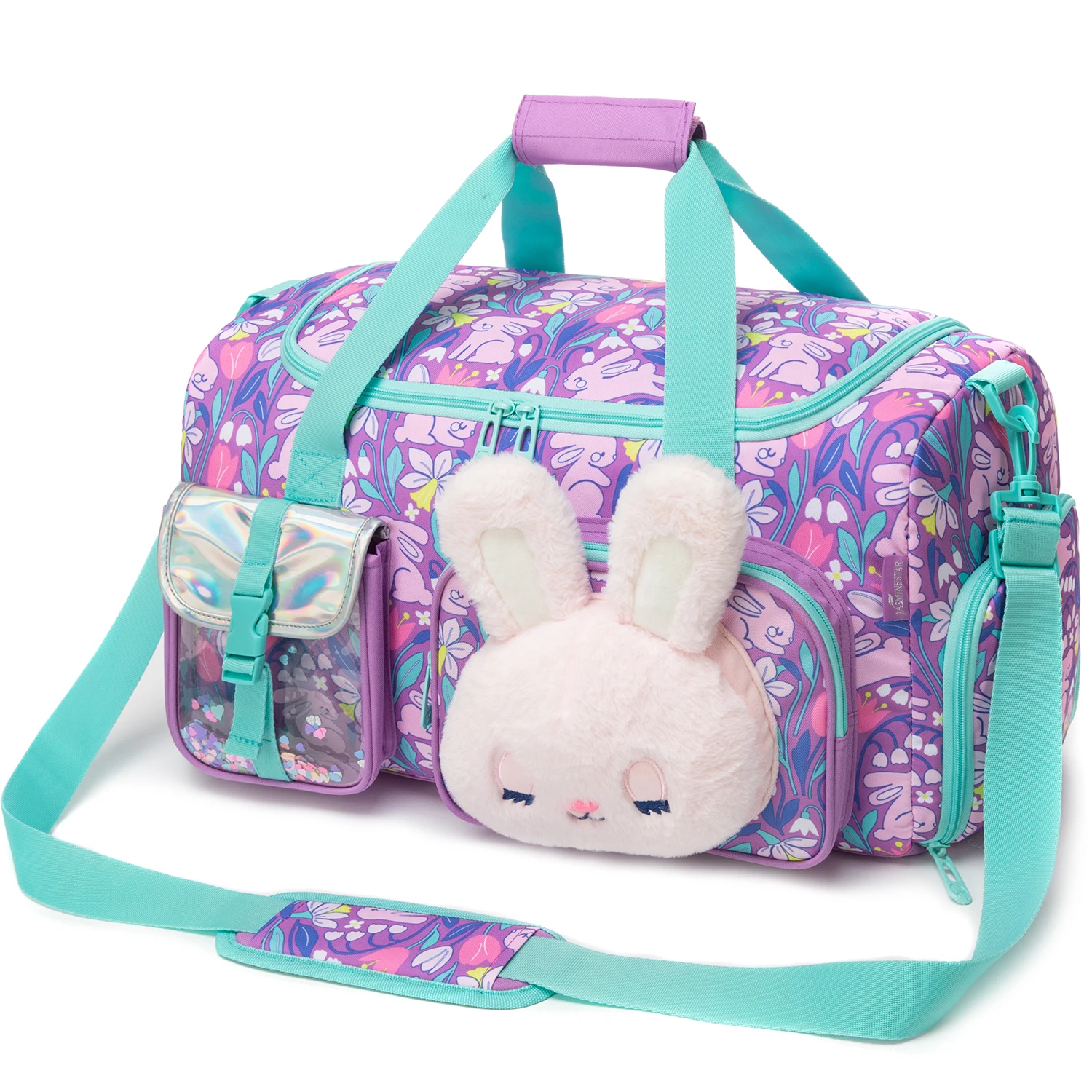 weekender-overnight-bag-for-girls-kids-multifunctional-duffle-dance-gym-bag-with-shoe-pocket