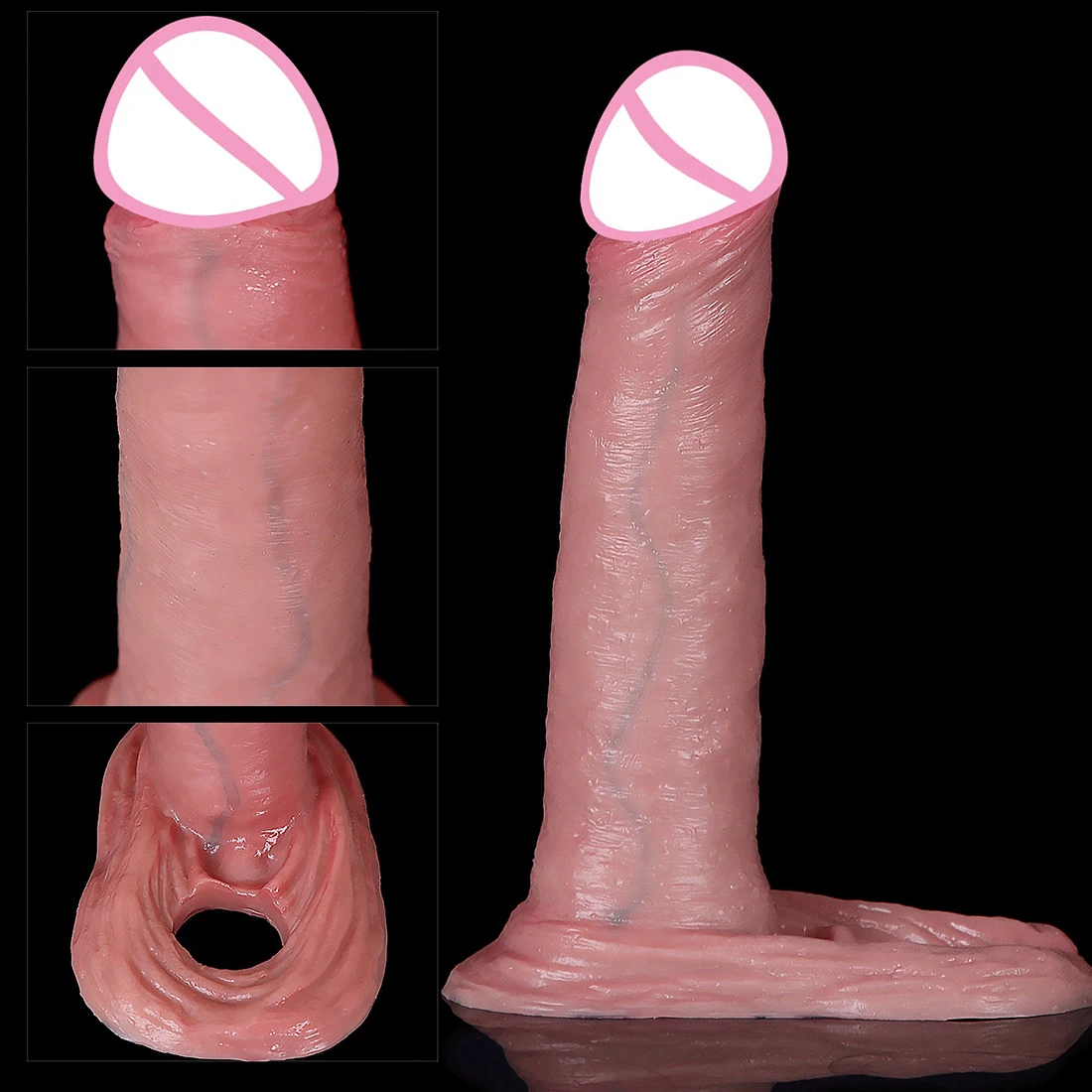 Cock Ring Dildo Sleeve Penis Enlargement Clitoris G-spot Stimulate Delay Ejaculation Anal Plug Sex Toys For Men Sex Products 18