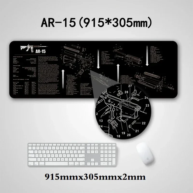 Mauspad Pistole Reinigungs matte mit Teilen Diagramm und Anweisungen Panzer Bank Matte Reparatur Bauwerk zeug für Glock m9 ar15 ak47