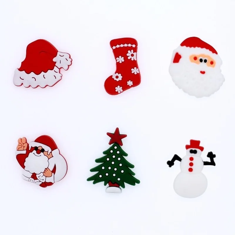 Christmas Series Hole Shoe Charms Accessories Shoe Buckle Santa Snowman Shoe Flower DIY Shoes Decorations